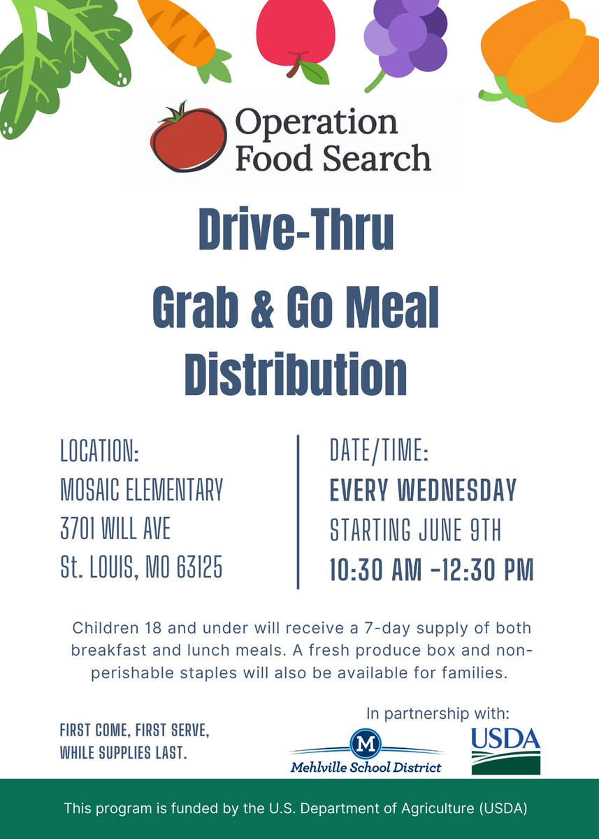 MehlvilleSD's tweet image. All students who attend Summer Session will be served free meals, and we&apos;re partnering with @OPFoodSearch to offer a 7-day supply of breakfast and lunch, produce boxes and non-perishable food each Wednesday beginning June 9. #msdr9 

LEARN MORE: bit.ly/msdr9summermea…