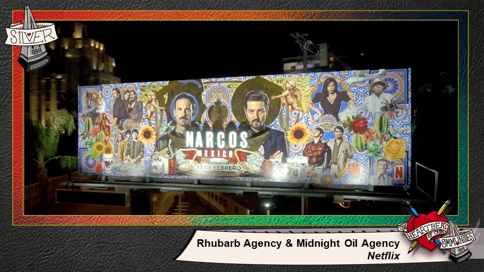 The attention to detail in this Narcos <a href="/netflix/">Netflix</a> piece played well with the #OOH campaign and the culture represented in the show giving <a href="/RhubarbAgency/">Rhubarb Agency</a> <a href="/moagency/">Midnight Oil</a> a Silver #OBIE Award in the Media category.