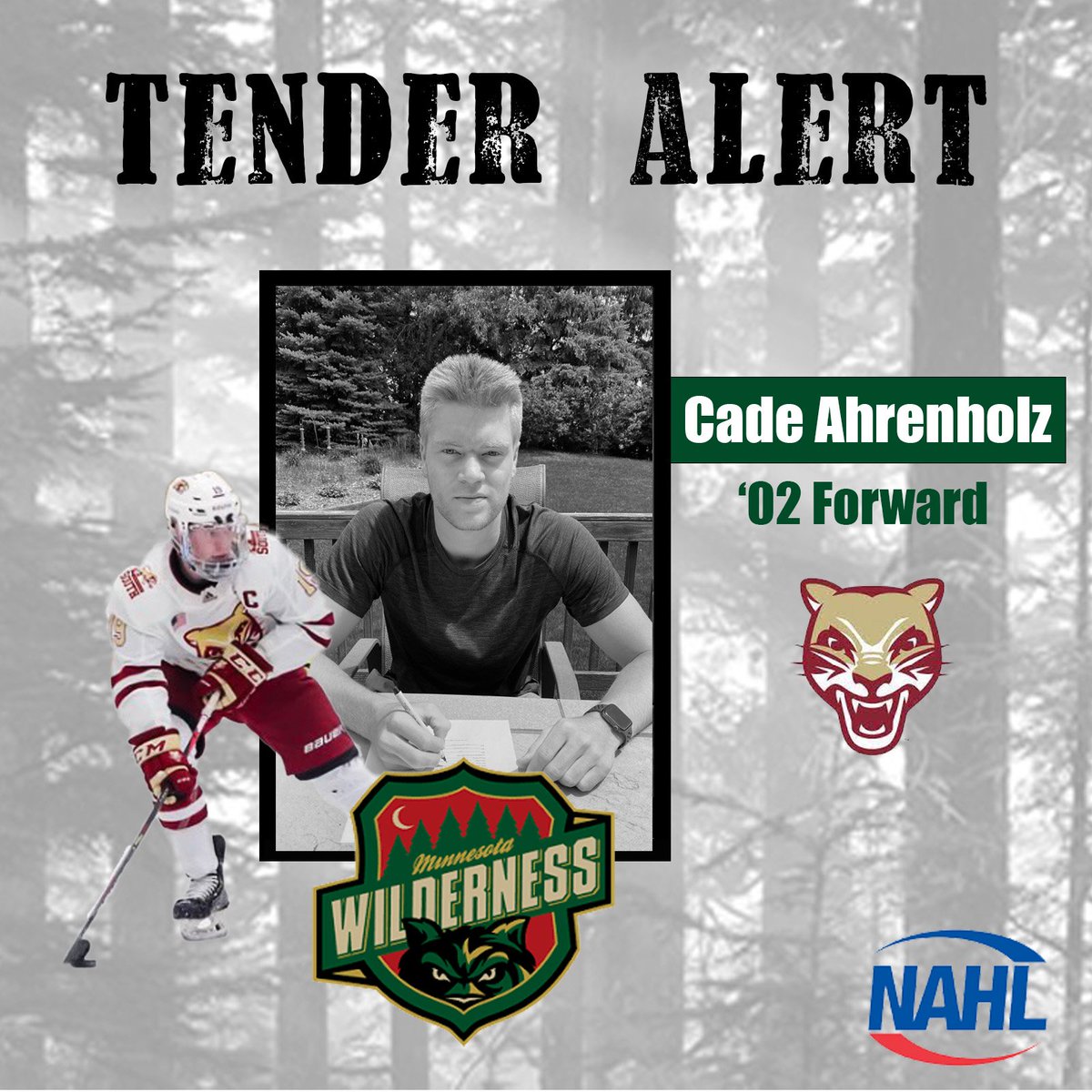 The Wilderness have tendered <a href="/CCTigerHKY/">CC Hockey</a> commit <a href="/CadeAhrenholz/">Cade Ahrenholz</a> from <a href="/LSHSBoysHockey/">Lakeville South Boys High School Hockey</a> - welcome to the pack, Cade!
#MinnesotaWilderness