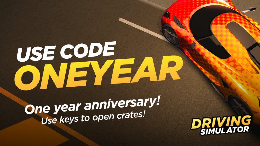 Nocturne Entertainment on X: We're celebrating the one-year anniversary  since we released Driving Simulator! 🥳🎉 🔑 Use the code ONEYEAR to  claim 2 Rare crates and 8 keys for free! 🔑 Act