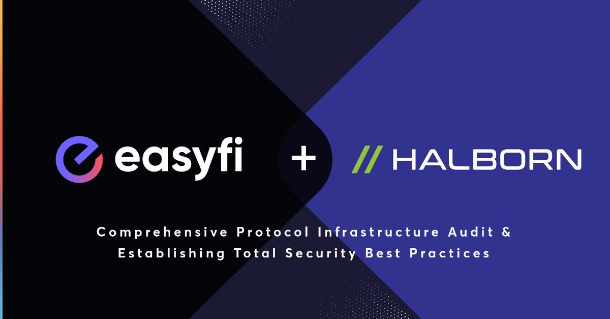 SplendolinT's tweet photo. In accordance to Easyfi's previous announcements, #EasyfiNetwork partners with #HalbornSecurity firm for complete audit & total security upgrade, this security will cover the 3 chains that $EZ is integrated on- #Polyogn #BSC #Eth
#CTBot Adrop RAM 0.5 trx 30 https://t.co/TEn4V6zAMd