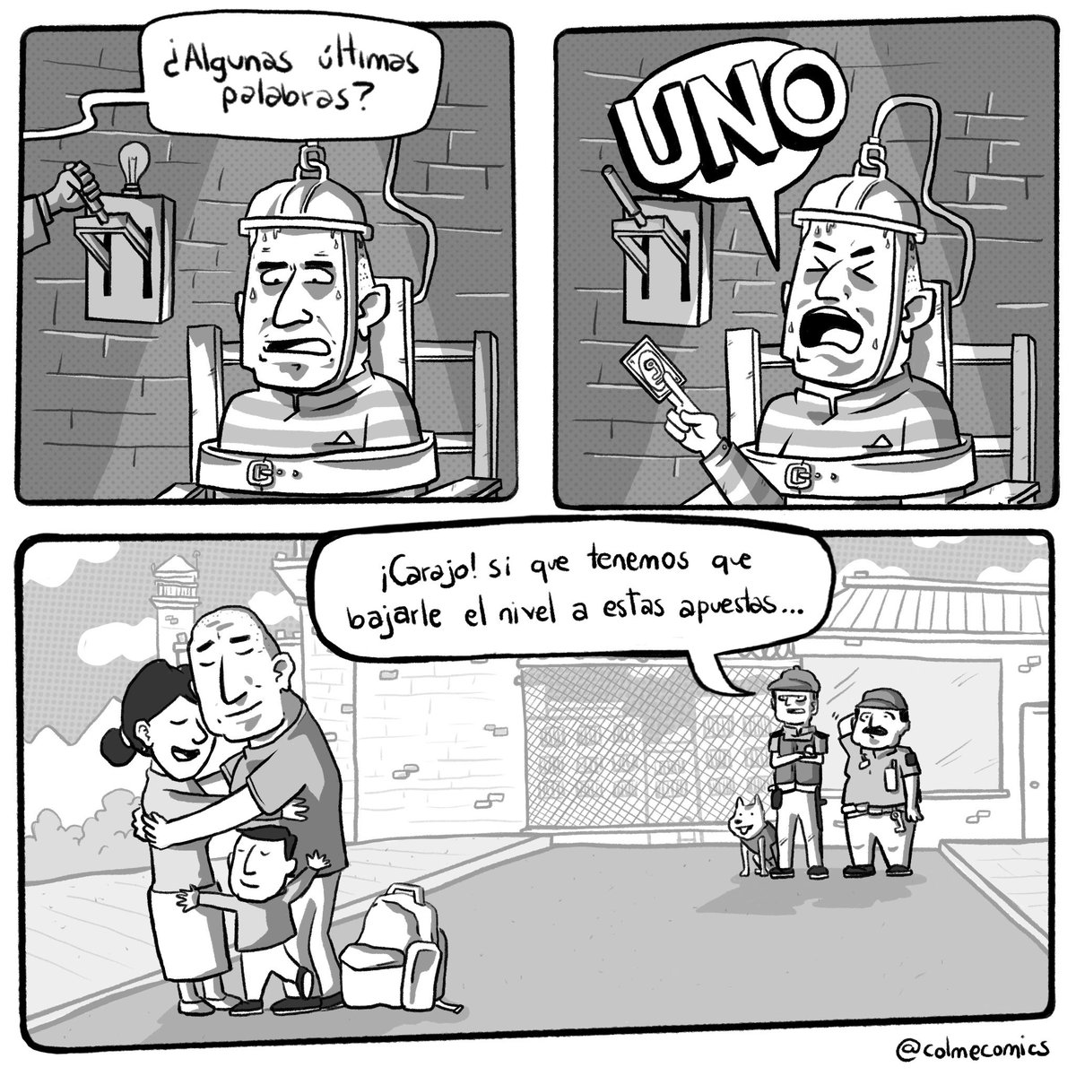 colmecomics's tweet photo. No siempre termina tan mal.
.
.
#comic #viñeta #uno #penademuerte https://t.co/yg4XJNnKk1