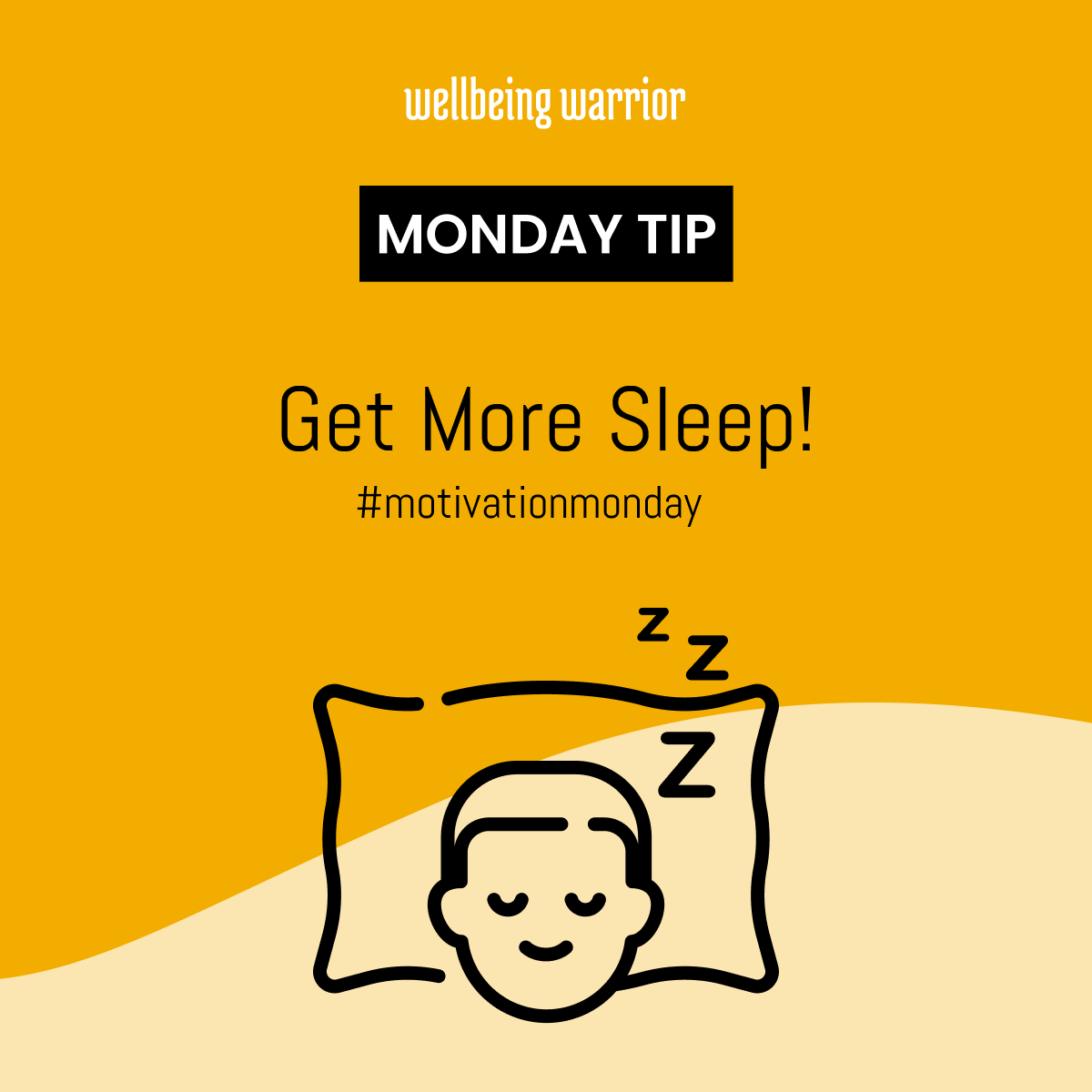 wellbeing_w's tweet photo. Our advice this week is to get more sleep! The more you sleep, the easier it will be to achieve a state of well-being! Try to go to bed a little earlier this week and share the results with us!

Have a good week!

#wellbeingwarrior #connectteams #mondaymotivaton https://t.co/Dh4sElGK4X