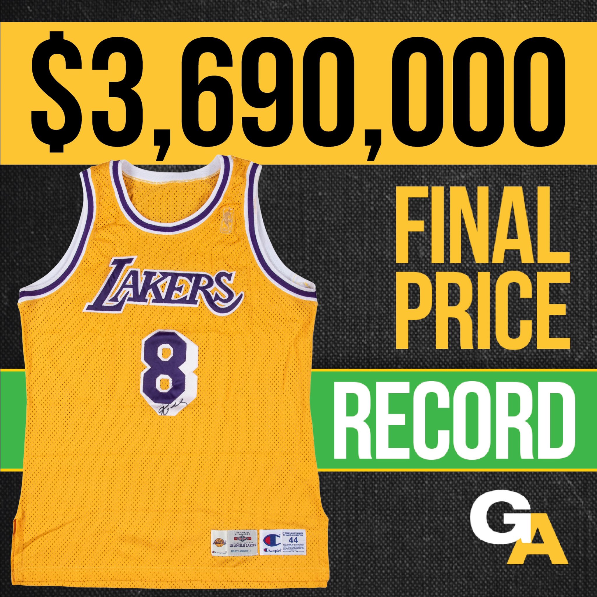 Goldin on Twitter "Kobe Bryant’s Game Used Rookie Jersey 🏆 An alltime