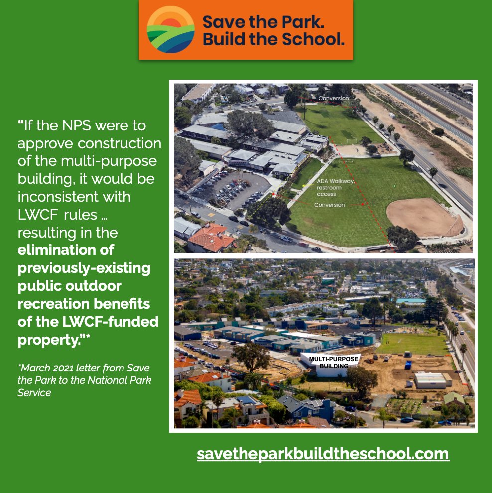 SaveThePark_'s tweet photo. "If the NPS were to approve construction of the multi-purpose building, it would be inconsistent with LWCF rules.. resulting in the elimination of previously-existing public outdoor recreation benefits of the LWCF-funded property." https://t.co/sFNqJTL47I https://t.co/r32Uq137Cb