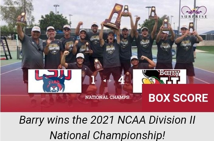barry_univ's tweet photo. BarryU Pride... 2021 National Champions Women's AND Men's Tennis! https://t.co/ph2X9rGN13