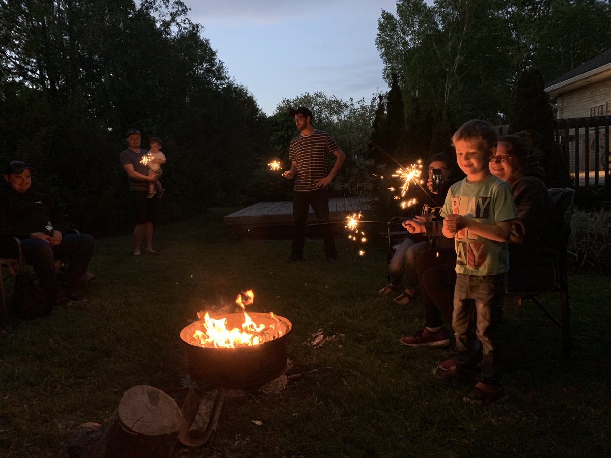 Sparklers at any age. Happy Victoria Day.