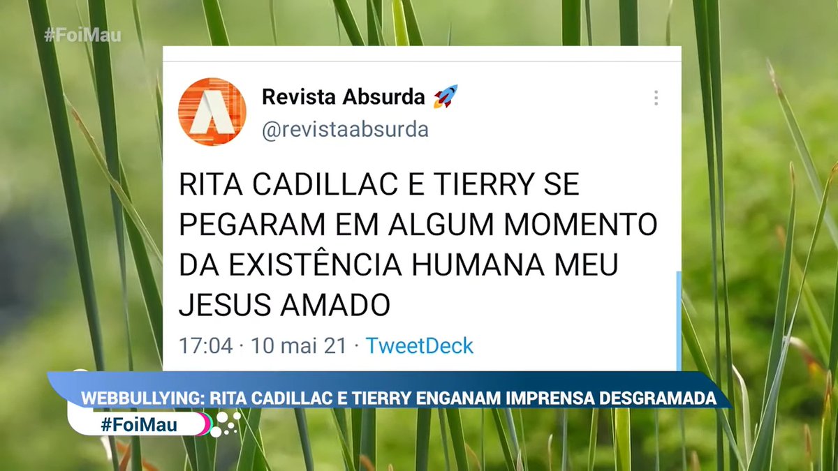 absurdau's tweet photo. Em grande estilo, uma nova aparição na Rede de TV que mais cresce no Brasil! 😂😂😂😂😂😂😂😂😂 Nesse #webbullying eu caí @MauMeirelles meus cumprimentos https://t.co/AwiU9rnW4X