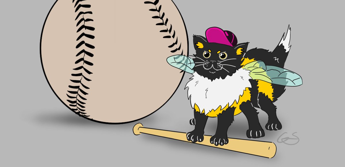 Lift's new player Kit Honey as a bumblecat! Two of my favorite creatures! I couldn't resist such a perfect opportunity!! #blaseball