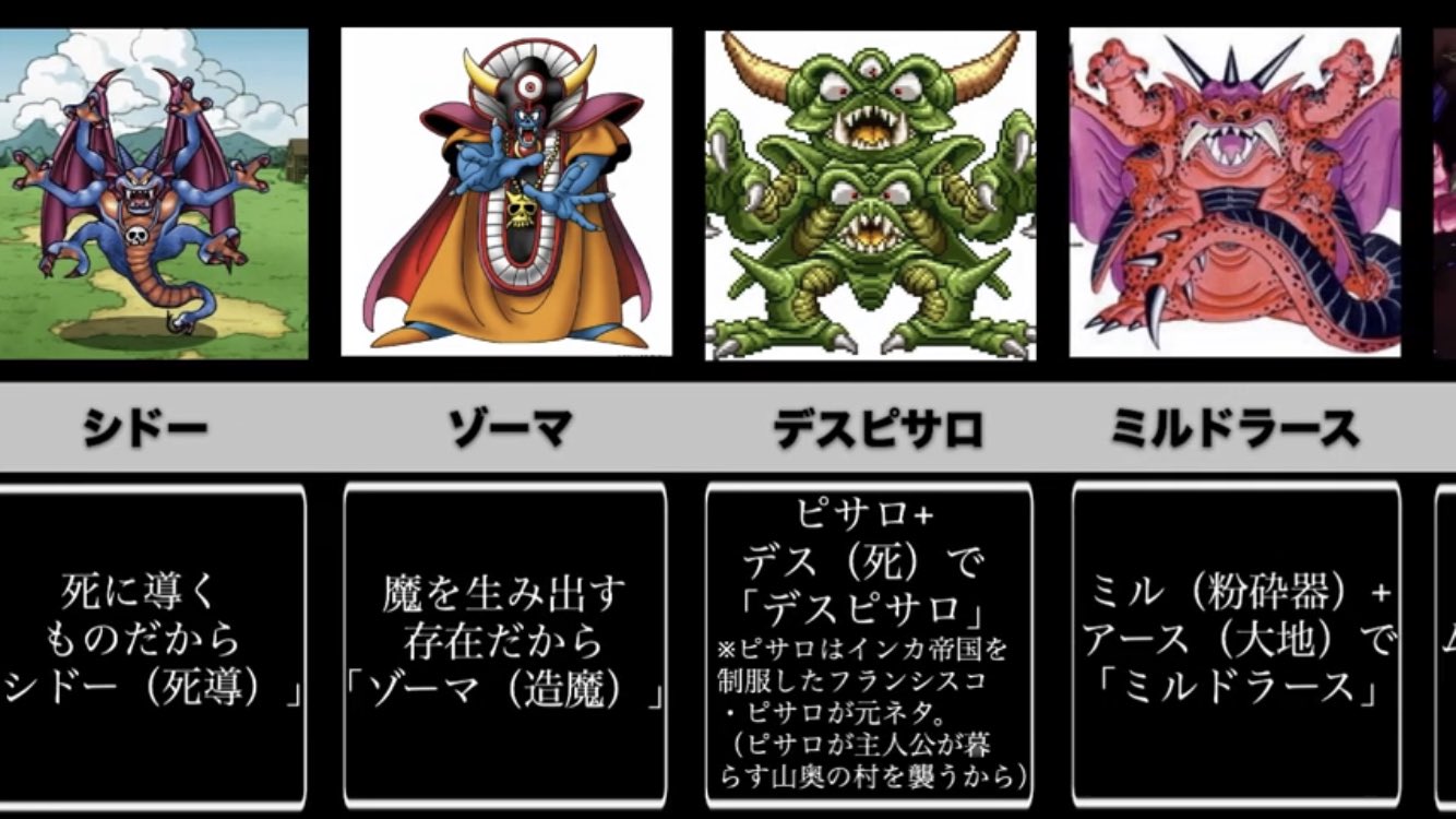 Rohi Dqw Sugenonさんに教えて頂いた ボスの名前の由来です シドー ゾーマ デスピサロ ミル あ あの人は粉砕器だったんだwwwwww ドラクエウォーク ドラゴンクエスト T Co Yci7sn2npr Twitter