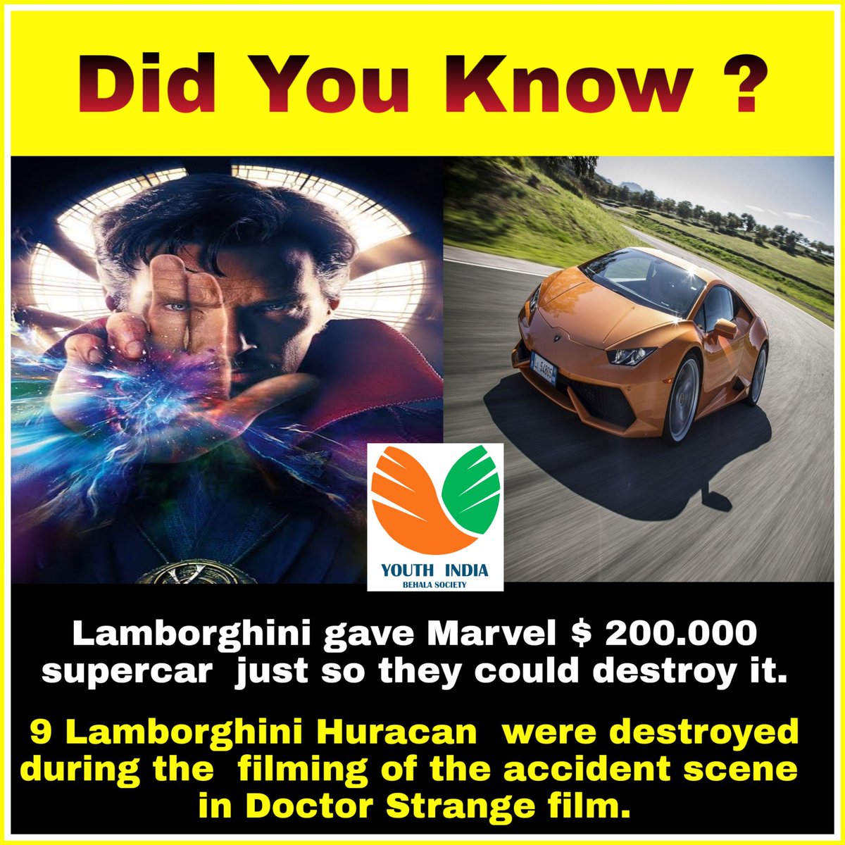 YIF14504792's tweet photo. Do hard work in silence and let your new car make some noise. 

#marvelcomics 
#marvelmovies 
#drstrange 
#lamborghinihuracan 
#lamborghini 
#Facts 
#movies 
#car 
#DoctorStrange 
#MarvelStudios 
#supercars
#Huracan 
#amazingfacts 
#BenedictCumberbatch 
#marvelcinematicuniverse https://t.co/d0dHcjawFb