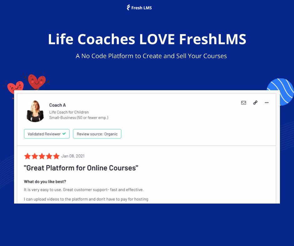 FreshLearnHQ's tweet image. 💖 Life Coaches Love FreshLMS!

See what life Coaches are Saying about FreshLMS

#coachesofinstagram #smallbusinessowner #creators #onlinecourses #coursecreators #freshlms #testimonials #lms #elearningplatform