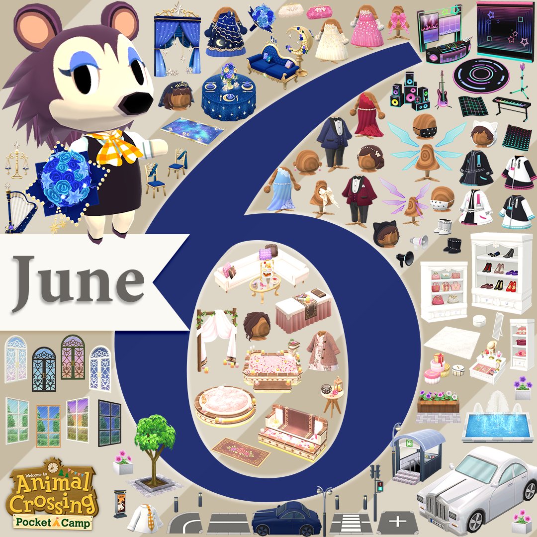 Pocket Camp On Twitter Here S A Sneak Peak At Some Of The Items That Will Be Showing Up In The Near Future From Luxurious Parties To Big City Living It Looks Like June Is