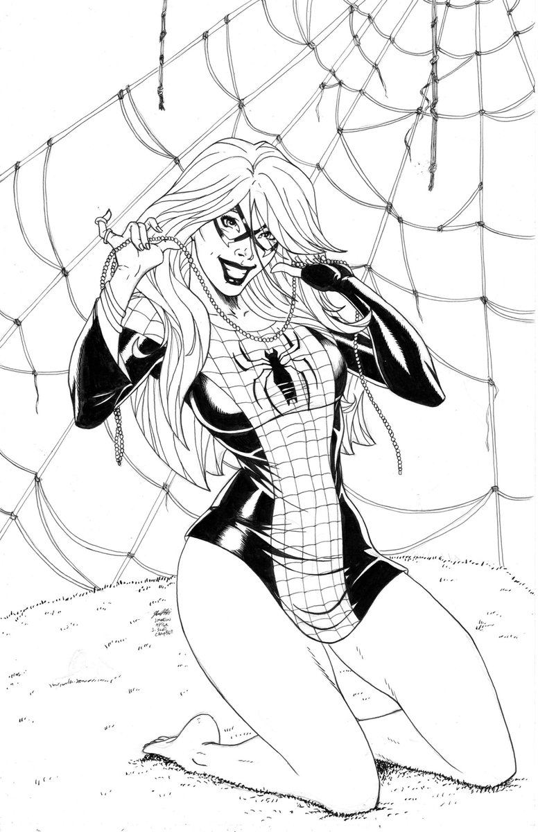 johnmartinart's tweet photo. Finished scan Amazing Spider-Man #607 homage after @JScottCampbell  #drawthisinyourstyle #RedrawASM607  #jscottcampbell  #blackcat #marvel I learned a few things from the master #art #pencils #inks #artist #comics https://t.co/bZ6P1PsEaK