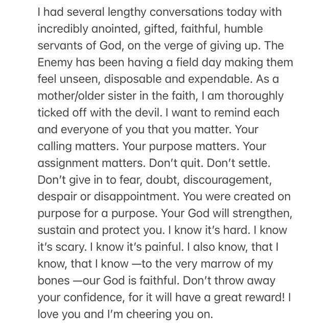 A word of encouragement for anyone who needs it.