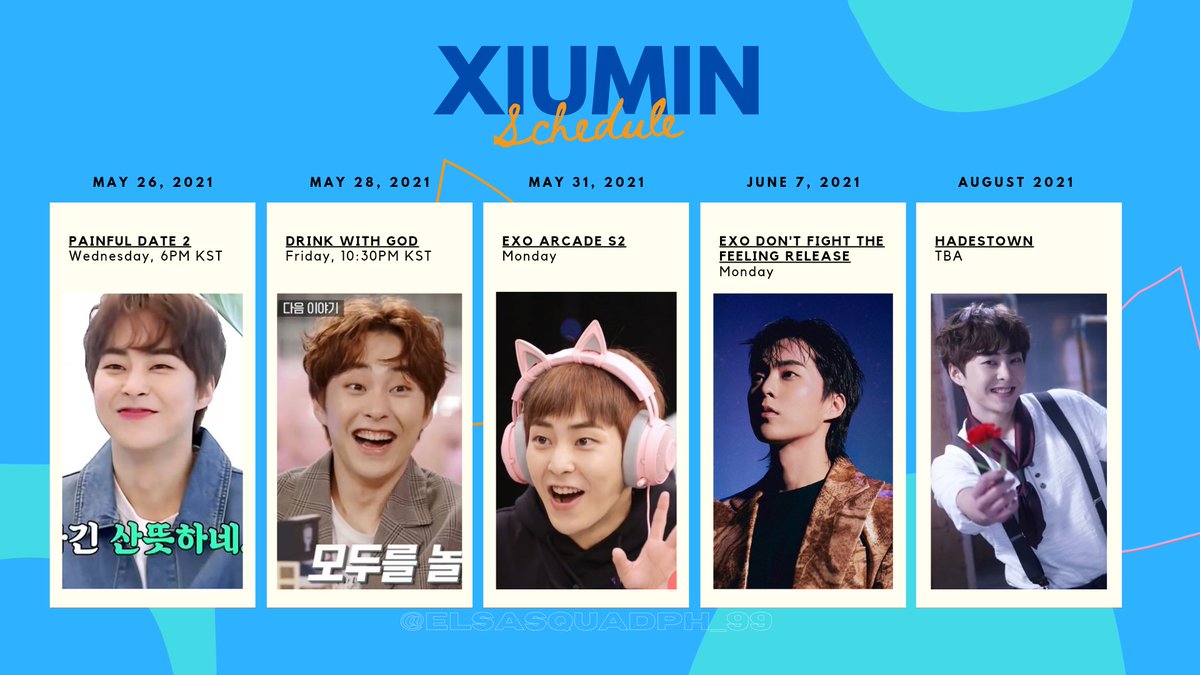 ElsaSquadPh_99's tweet photo. [XIUMIN'S SCHEDULE]

Mark your calendars 📆💙

#XIUMIN #시우민 #EXO 
@weareoneEXO https://t.co/ljPwIexDlk