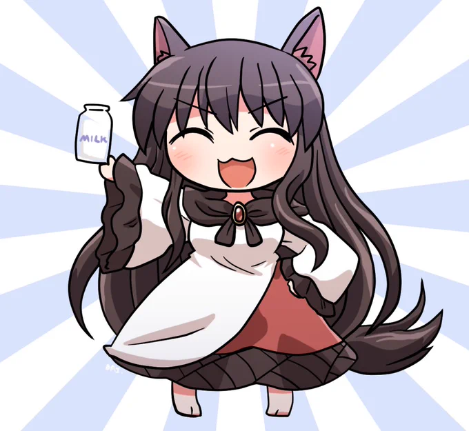 「朝の牛乳はおいしい」と主張しているが実際はお昼に起きたおねぼうさんな家庭用おおかみ🐺🥛 #おは東方 