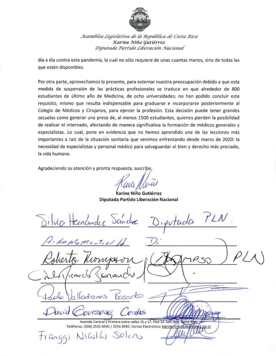 karinenino's tweet photo. Conscientes del papel fundamental que realizan los Internos de Medicina enviamos un oficio al @msaludcr la reincorporación y vacunación de los estudiantes. En un momento de crisis sanitaria no podemos darnos el lujo de decirles que NO a quienes pueden aportar. https://t.co/phaB54U083
