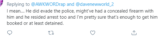 RebeccaJYA's tweet photo. @AlexBankuti @AWKWORDrap @NialElkim @davenewworld_2 Well, according to one reply he "might've" had a concealed firearm (just like, y'know, everybody else who's wearing more than a swimsuit). https://t.co/8QgPBK2LsF