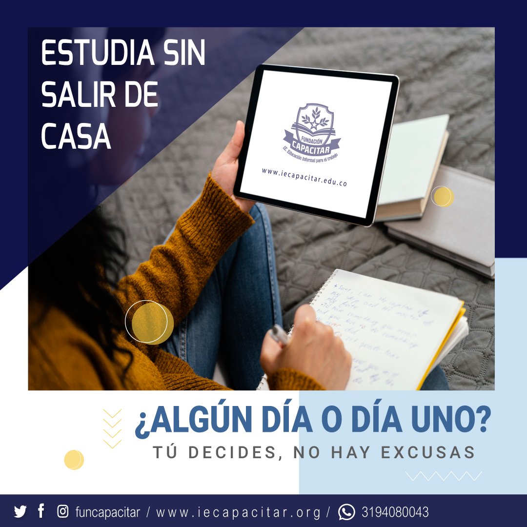 funcapacitar's tweet photo. No hay excusas cuando se trata de alcanzar nuestros sueños.

Estudia desde casa en Fundación Capacitar

https://t.co/3Ys8zZUu28 https://t.co/NVDahcZf0N