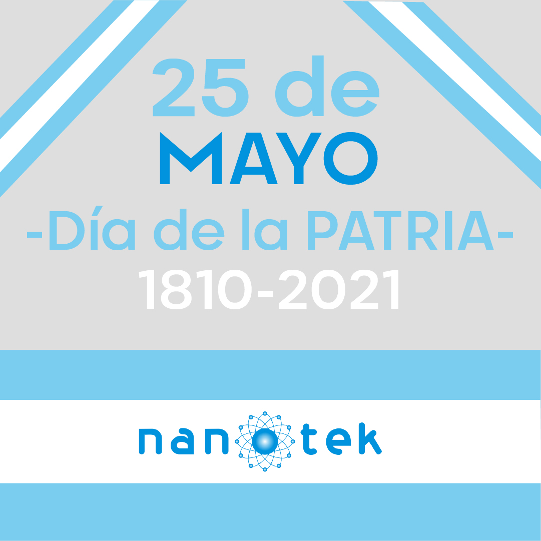 nanoteksa's tweet photo. Día de la Patria - 25 de Mayo
.
1810 - 2021🇦🇷
.
Nanotek 🔬
.
Somos industria-somos innovación
🇦🇷Nanotecnología https://t.co/OtzOyNxNUi