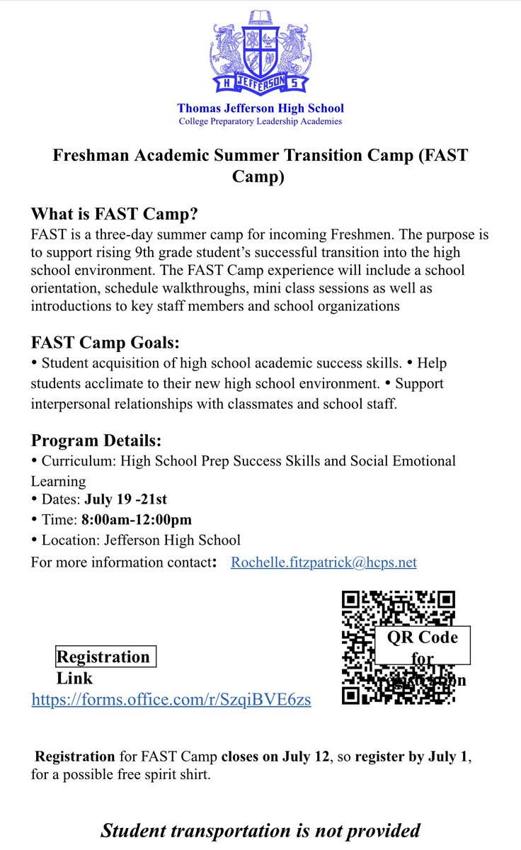 Welcome incoming Ninth Graders! Join us for FAST camp July 19-21. Sign up below. <a href="/PierceMS0082/">Pierce Middle School</a> <a href="/rpk8magnet/">Roland Park K-8 IB World School</a> <a href="/StewartMagnet/">Stewart Middle Magnet</a> <a href="/webbmiddle/">Webb Middle School</a> <a href="/MadisonMSTampa/">MadisonMiddleSchool</a> @HCPSBoysPrep <a href="/HCPSGirlsPrep/">HCPS Girls Prep</a> @SlighMiddle <a href="/Grecoms/">Greco Middle School</a>