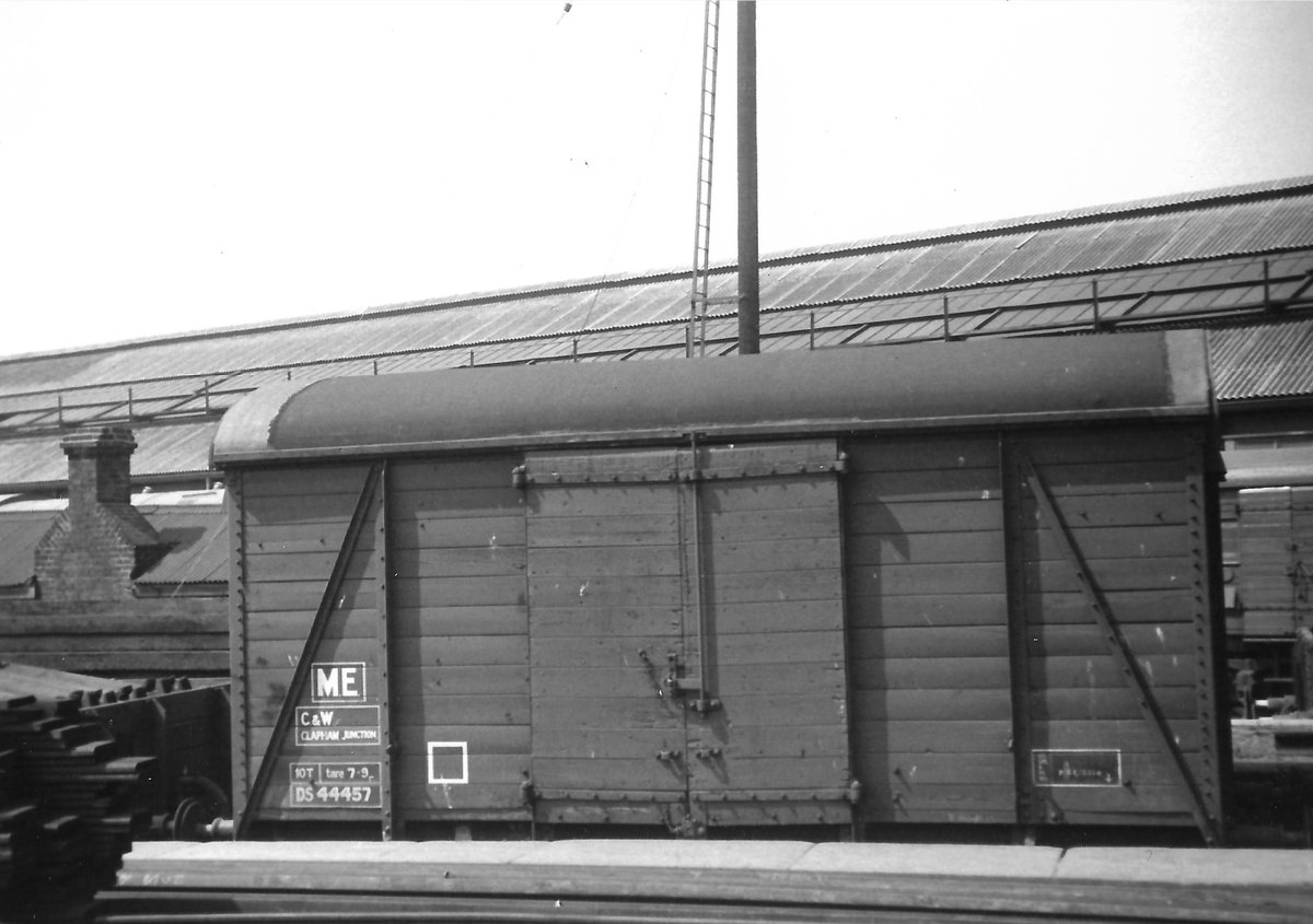 C&amp;W faded red livery 10t DS44457 clapham jn dock 1971