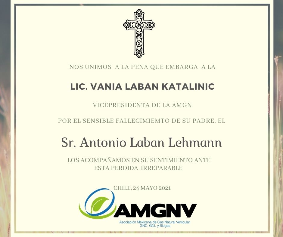 amgnv's tweet photo. A nombre de la #AMGNV y de todos quien la integran, nos unimos a la pena que embarga a la Lic. Vania Laban Katalinic, Vicepresidenta de la #AMGN, por la sensible pérdida de su padre. https://t.co/AWcdKpbsjw