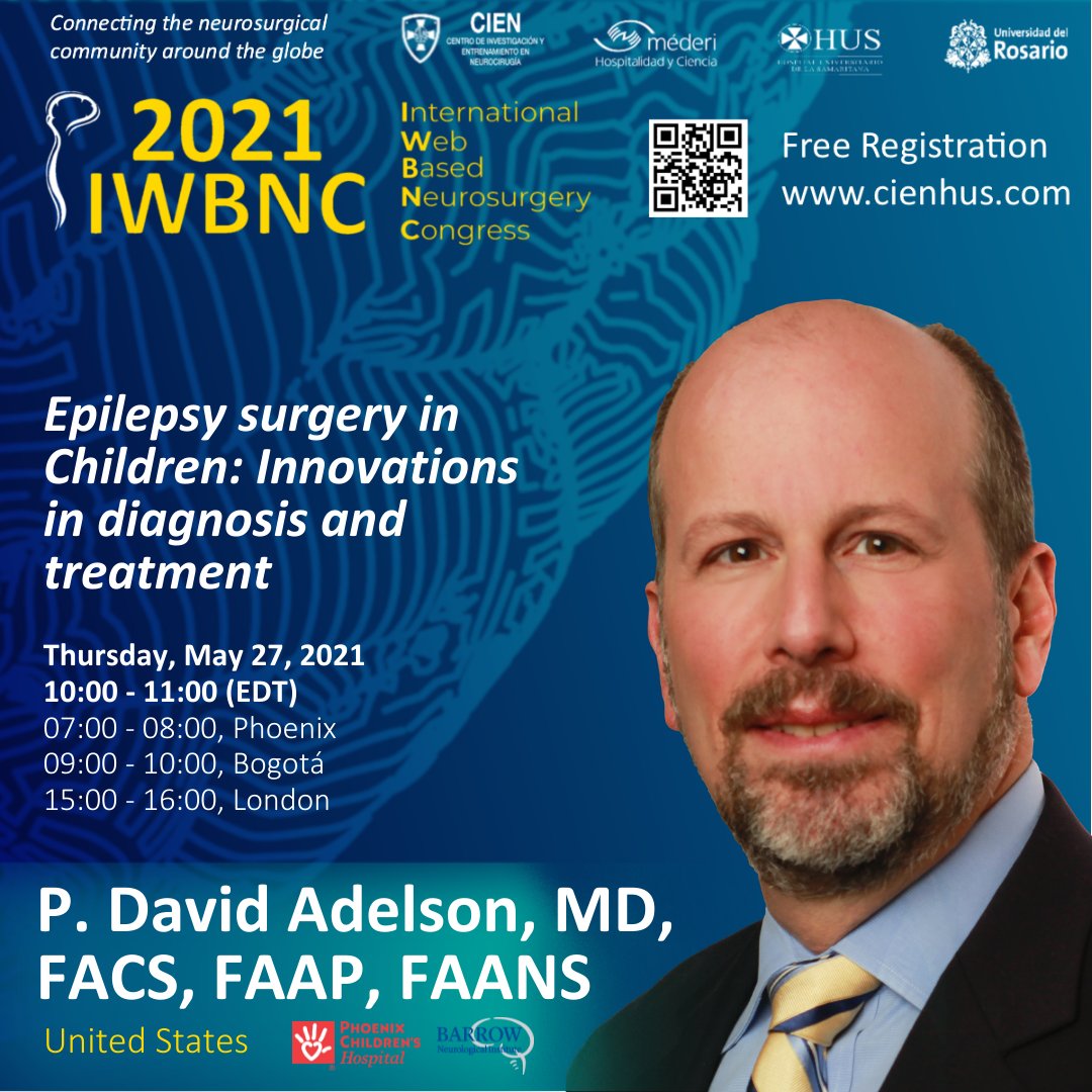 Honored to be speaking at the 2021 International Web Based Neurosurgery Congress on Epilepsy Surgery in Children. #neurosurgery #epilepsy #EpilepsySurgery Register at cienhus.com