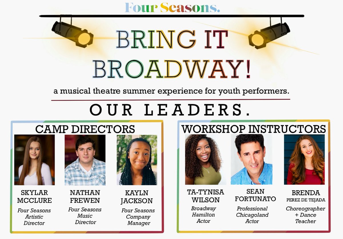 fourseasonspaco's tweet photo. Our summer camp has some awesome people involved! To sign up for Bring It Broadway! go to our website, linked in our bio, and click KIDS CAMP! https://t.co/3qac5HL5og