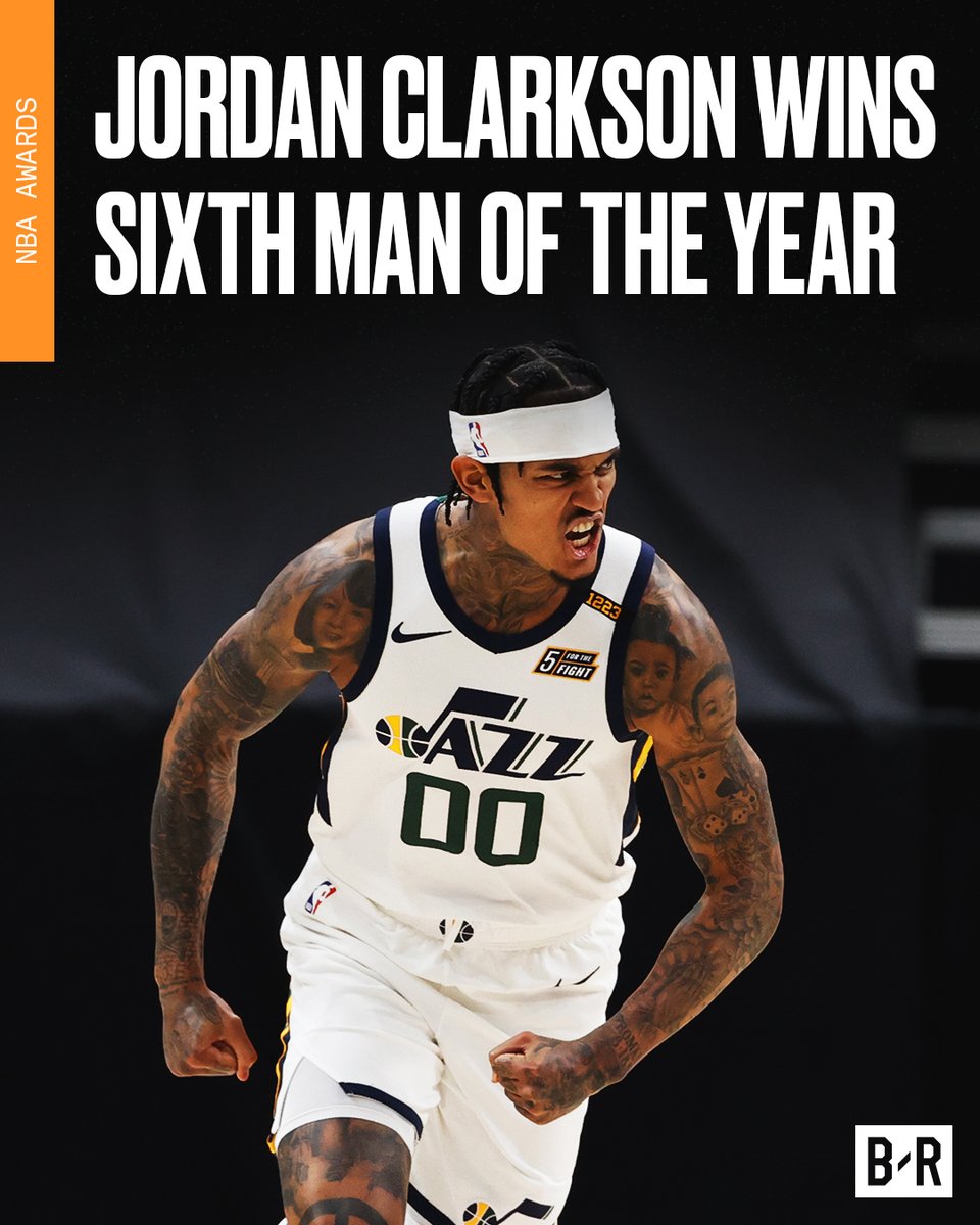 Jordan Clarkson wins 2020-21 Sixth Man of the Year 🎵

He’s the first Jazz player to win the award.