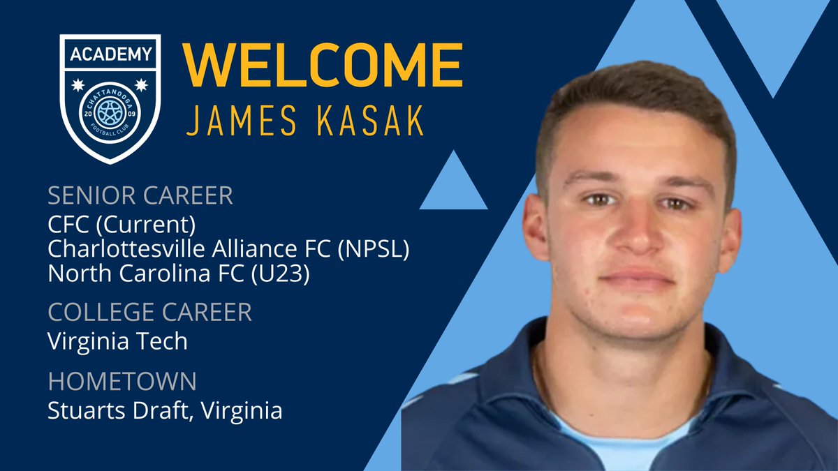 CFCYouthSoccer's tweet photo. Registration for the Senior Academy tryouts (2009 &amp; Older) is open! Welcome James Kasak from CFC pro team. He'll be coaching in the Academy for the 2021-22 season. Full list coming out at 8:00 p.m. #PlayCFC #CFCunity https://t.co/3hpVfPCIvE https://t.co/qGb7V3AMHb