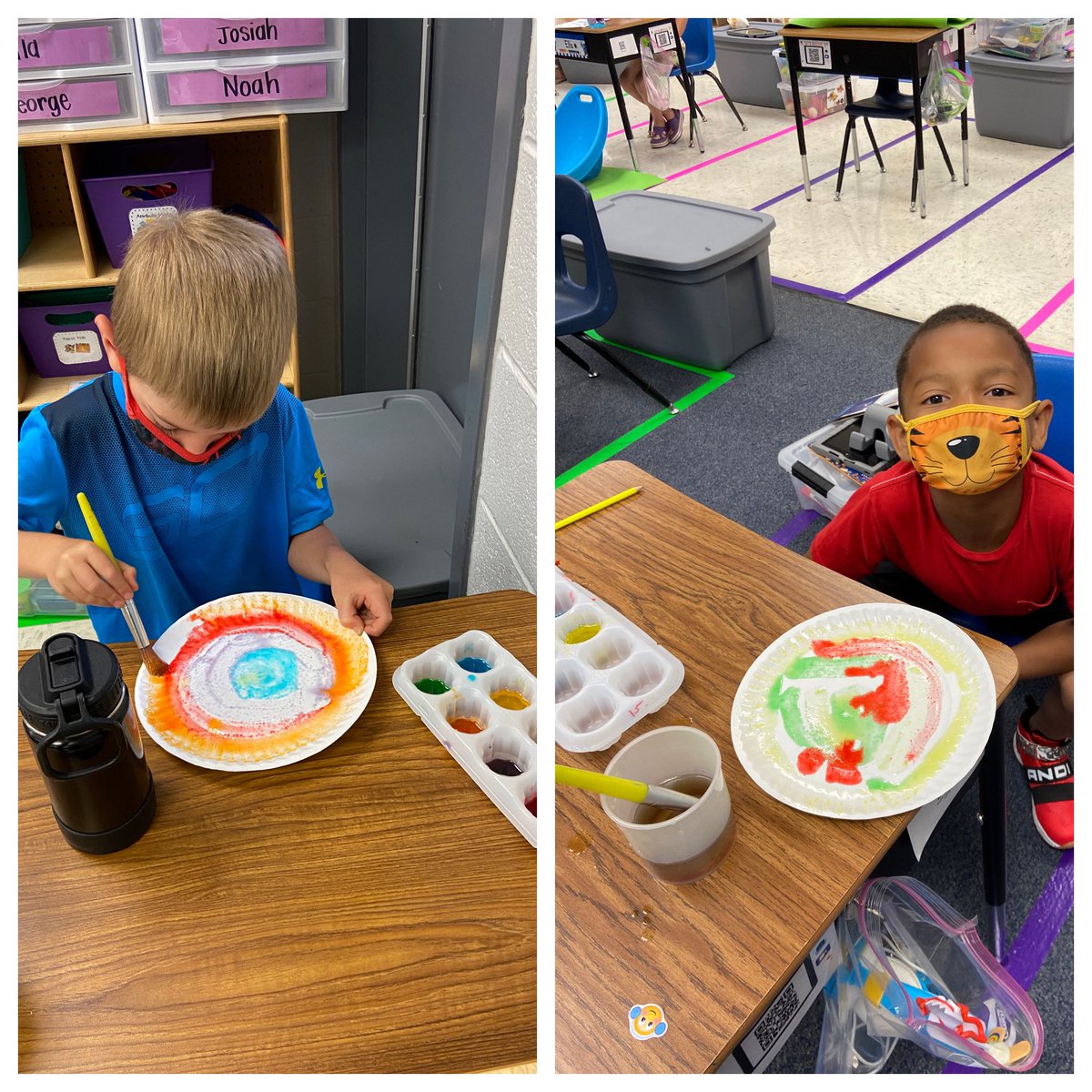 msflanary's tweet photo. Jj is for @Jello! #BackwardsBootcamp #happyclassrooms #art #science #handson #JelloJiggler #JelloPaint #MVESeagles https://t.co/QTLhDloGNh