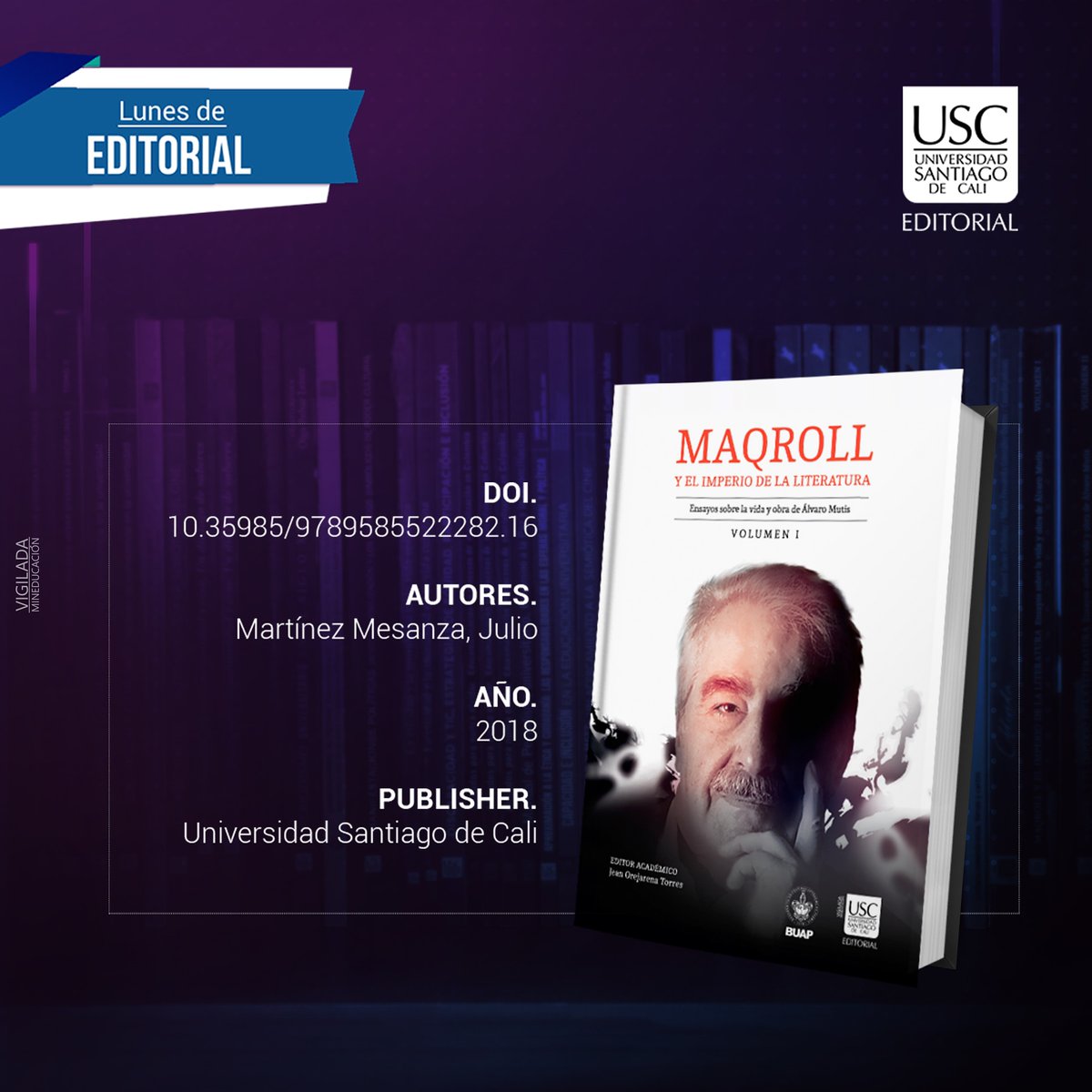Editorial_USC's tweet photo. #LunesdeEditorial Cuando alargó la mano, por sus trazas, pensé que se trataba de un leproso. Al principio no vi su gran anillo y no supe advertir, indiferente, que algo solemne su ademán tenía. 
https://t.co/WeuttRNfP8

#Maqroll #Nuevocapitulo #monasterio #Leer https://t.co/mmnMLFbhPG