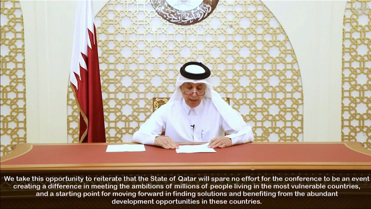 QatarAtUN's tweet image. H.E. Soltan bin Saad Al- Muraikhi, Minister of State for Foreign Affairs @MofaQatar_EN🇶🇦 spoke today at the Opening of the First Session of the Preparatory Committee #prepcom for the #LCD5