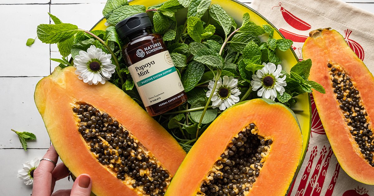 Who knew that Papaya + Mint could improve digestion so beautifully?! 🌱 #PoweredByHerbs naturessunshine.com/product/papaya…