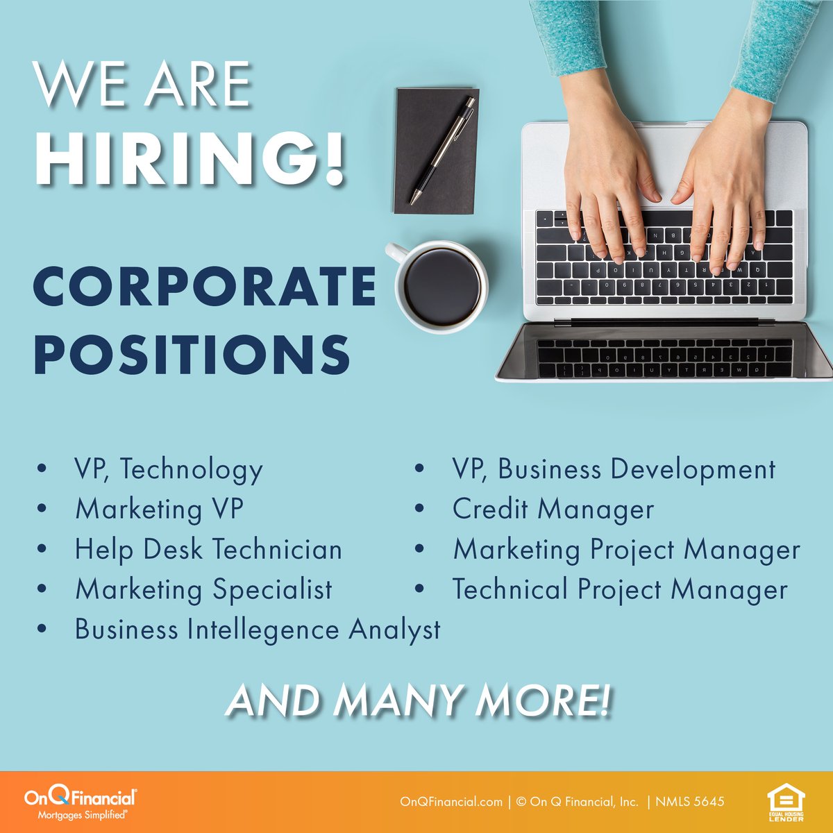 OnQHomeLoans's tweet photo. We're searching for talented individuals to join our team at #OnQFinancial! Roles are based out of our #TempeAZ headquarters or fully remote from the comfort of your home.
Take a look at all our available roles here > https://t.co/nXfnLBXdWs
#NowHiring #Hiring #RemoteJobs https://t.co/z3UFp03lkn