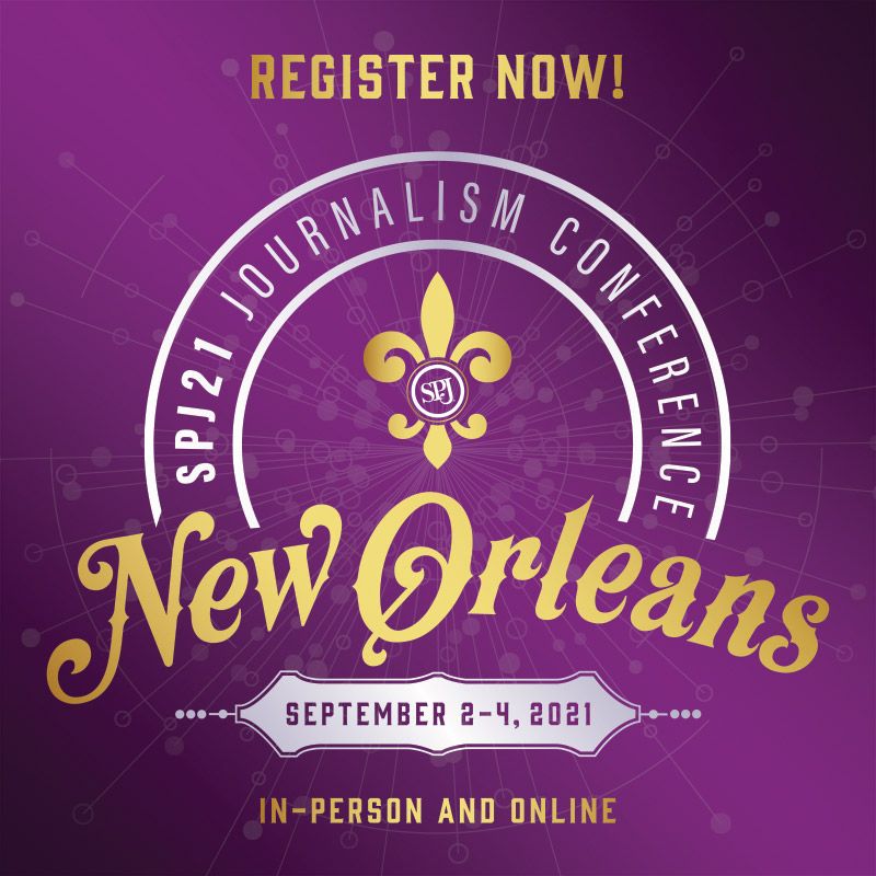 spj_tweets's tweet photo. Register today for SPJ's annual conference, Sept. 2-4! Whether you attend virtually or in the Crescent City, #SPJ21 promises a legendary cast, fantastic breakouts and workshops and very super sessions. Either way, the best seat in the house is yours! https://t.co/JgVNLUU93o https://t.co/D5iK5SXZCN