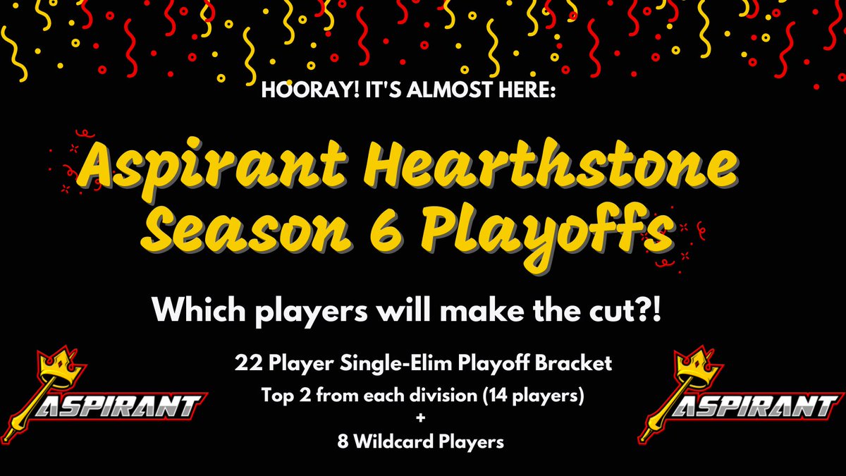AspirantHS's tweet photo. With Week 5 of our regular season winding down and only 2 weeks remaining, it's getting VERY close to our playoff bracket! Players will be fighting to take 1 of the 22 spots available in our #AHSS6 playoff bracket. Who will make it? Follow the standings at https://t.co/D97KrOJZJQ https://t.co/tT51hi1hzT