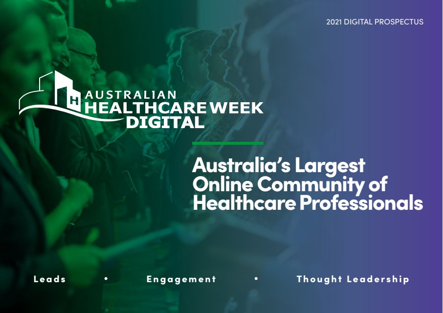 Over the last year the Australian Healthcare Week team has been thrilled to work with our clients to navigate the new world of B2B digital marketing. To learn more grab your copy of our 2021 Digital Media Kit &amp; Prospectus here lnkd.in/gBnuTxY #AHW #digitalmarketing