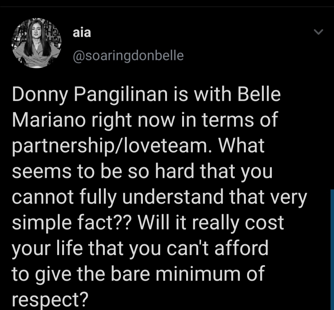 yeabahduhbahdoo's tweet photo. Alam nyo #DonBelle kanya kanyang diskarte lang yan. Bakit di nyo paingayin ang DB nyo.. tsaka di ba maingay na?  Wala naman nang aagaw ng position nila as LT. So pag LT-  kayo lang pinagpala ganon? wag ganon kakainin kayo ng industriya ng showbiz nyan tapos iiyak kayo sa huli. https://t.co/sdvfxhif9O