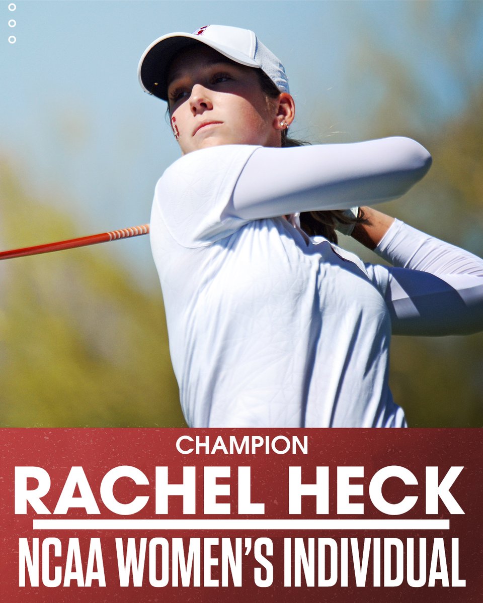 GolfChannel's tweet photo. .@rachelheck2020 WINS THE NCAA WOMEN'S INDIVIDUAL CHAMPIONSHIP! 

#NCAAGolf// @StanfordWGolf https://t.co/lAkOEJvyEA