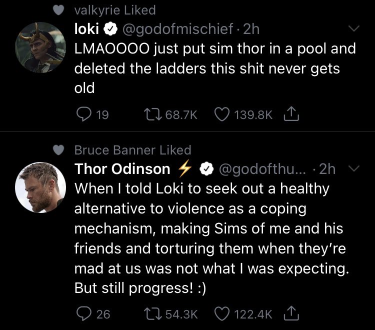 RT @correctrvngers: loki revives sim thor again and again so they can keep torturing him https://t.co/9KlDPWjyew