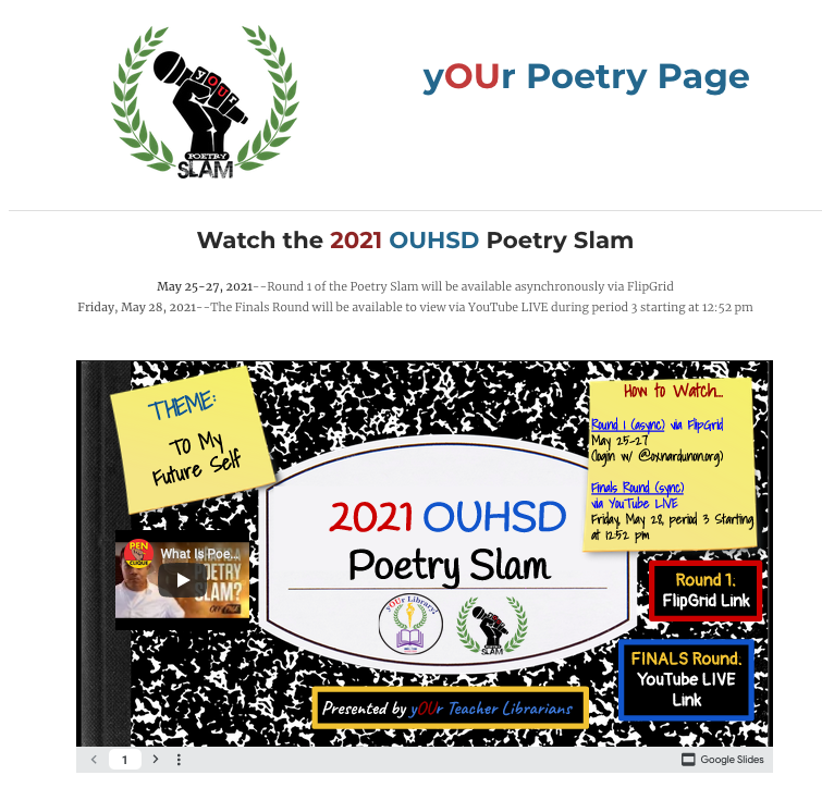 KidToyology's tweet photo. Our #PoetrySlam starts tomorrow! - Watch it online! Theme #ToMyFutureSelf https://t.co/nWGLQLTUpq @achs_scorpions https://t.co/CfdUgkPaBF
