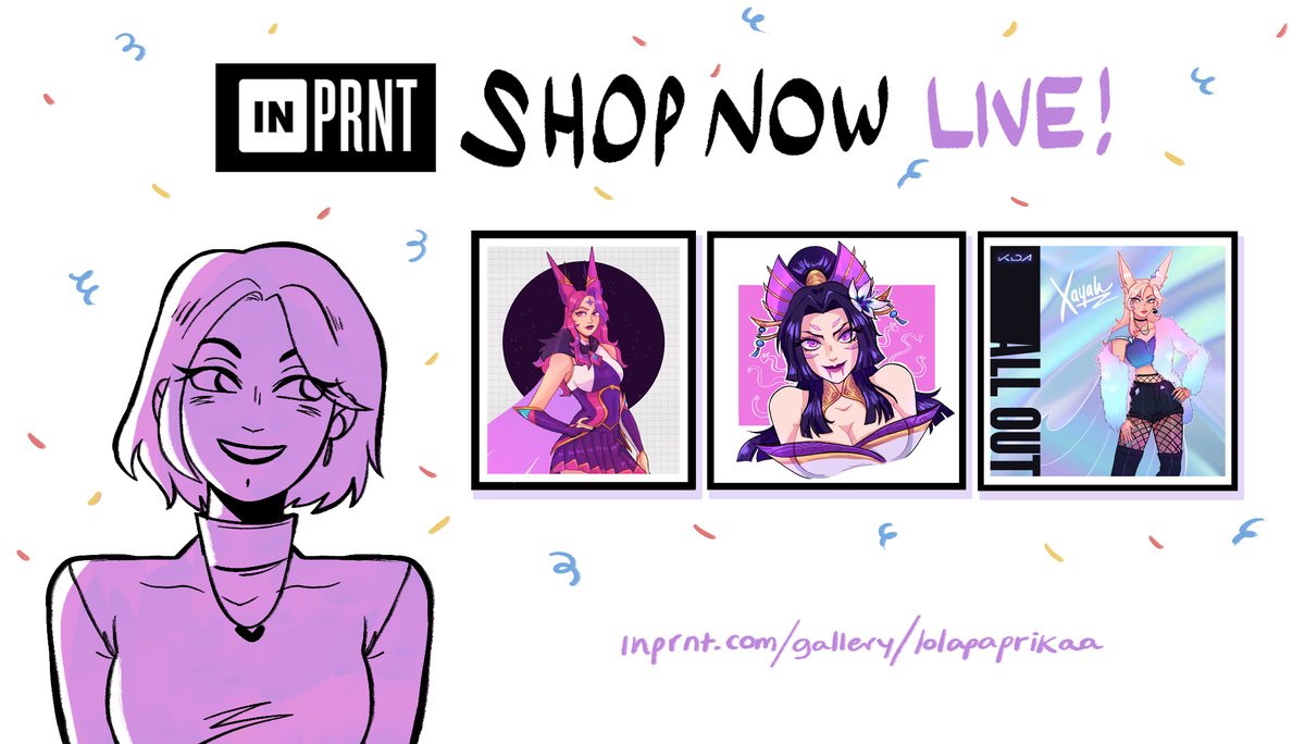 💜MY @inprnt SHOP IS NOW (officially) LIVE💜

You can now finally get my art as posters, framed prints, canvas prints or acrylic prints! 

I don't have much available as for now, but there's definitely more to come- Thank you for your support💜
https://t.co/z1oDCCujaU 