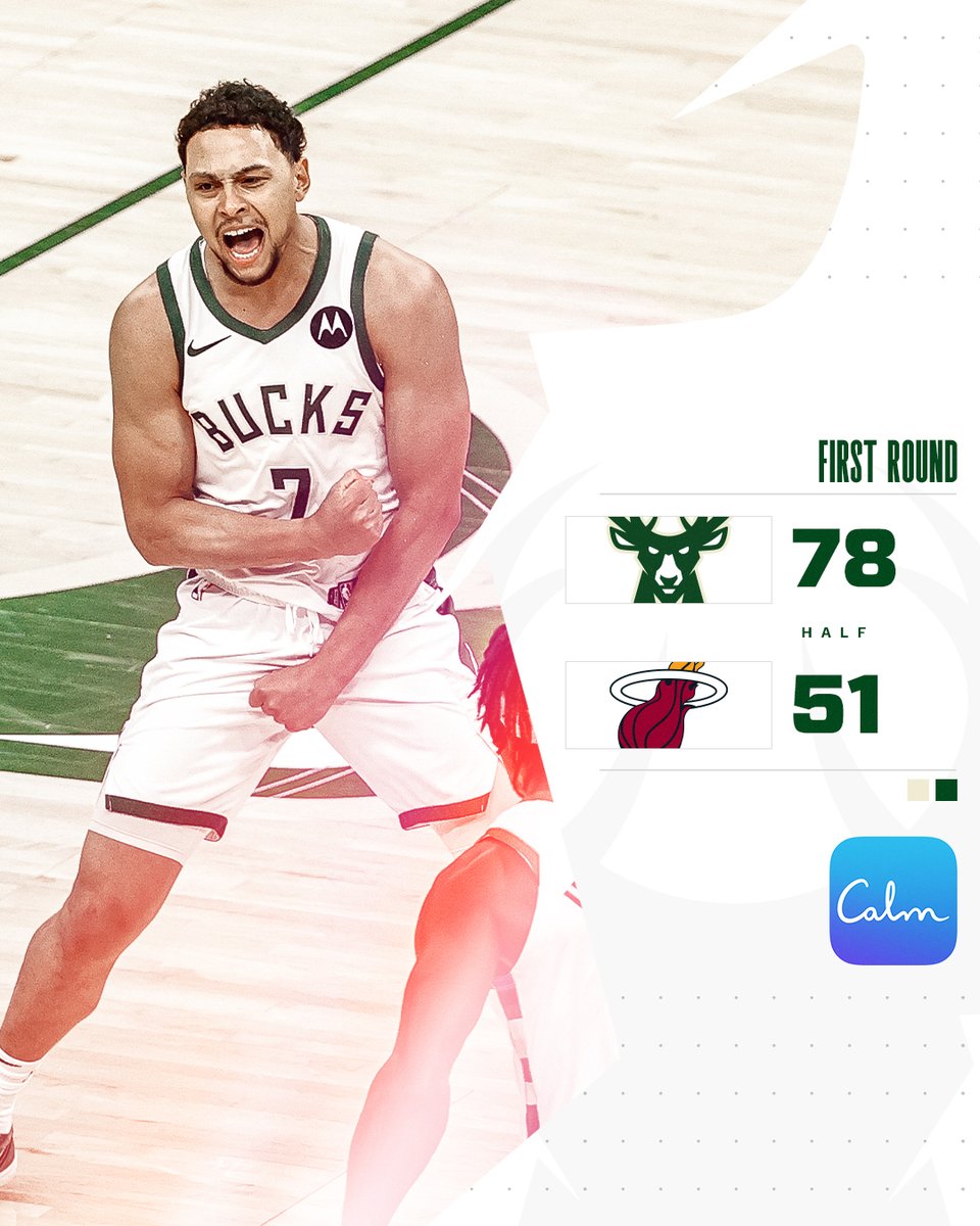 Bucks's tweet image. 78 points are the MOST in a first half in Bucks playoff history!! ☀️ @calm