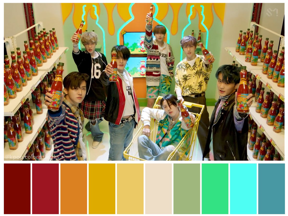 palettes_kpop's tweet photo. ✦ @NCTsmtown_DREAM 엔시티 드림 - '맛 (Hot Sauce)' 2021 ✦ #NCTDREAM_맛_HotSauce https://t.co/fHw48po5Tr