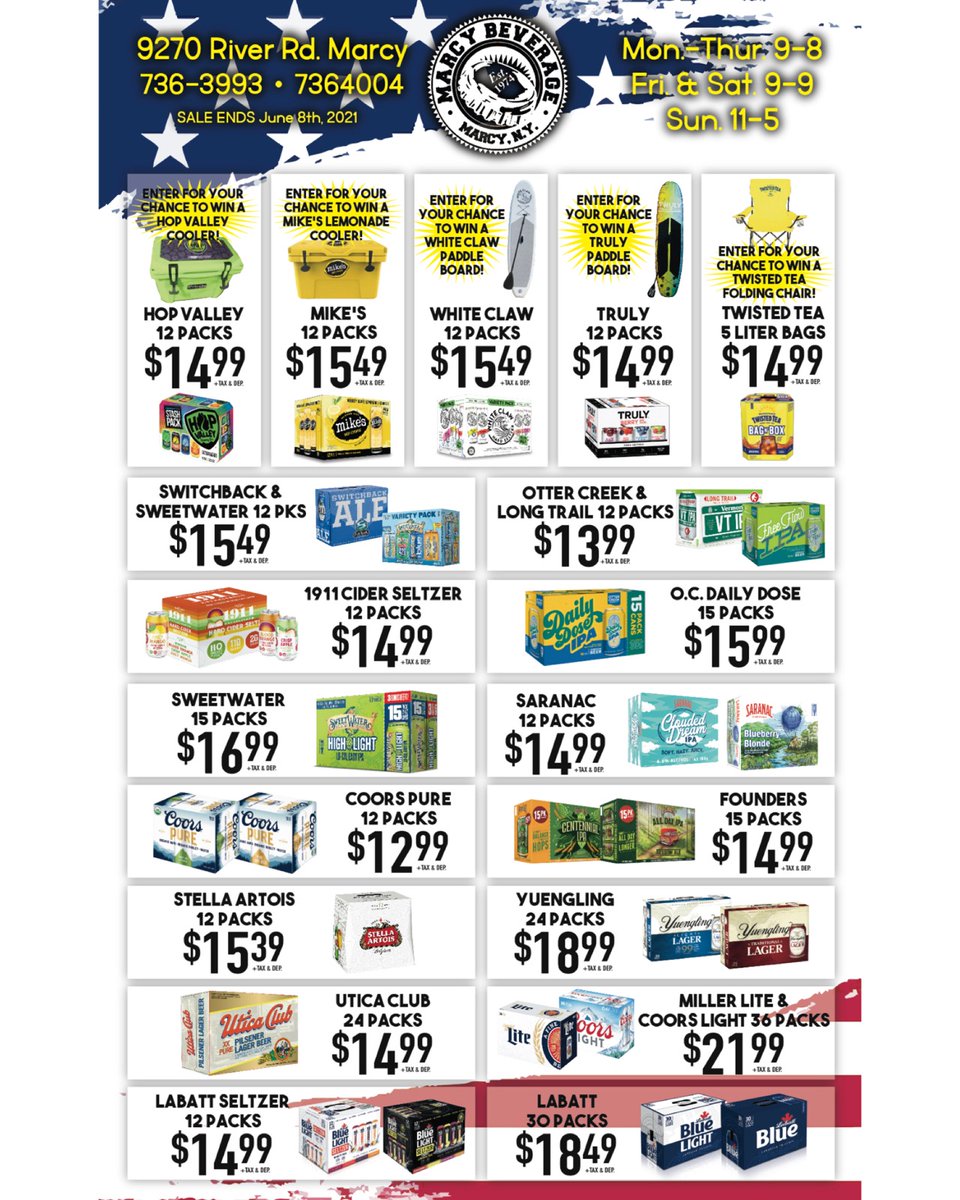 MarcyBeverage74's tweet photo. Some our current Memorial Day specials! https://t.co/OCJlZqEDui