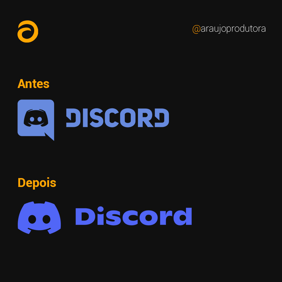 araujo_media's tweet photo. O @Discord atualizou a sua marca mudando tanto o símbolo quanto o logotipo. E aí, o que achou? 🤔
.
#araujoprodutora #brandidentity #branding #brandingbrasil #designer #designergrafico #designerlife #designers #designgrafico #publicidade #discord #discordbr #discordlogo https://t.co/iHq1fJ1hKx