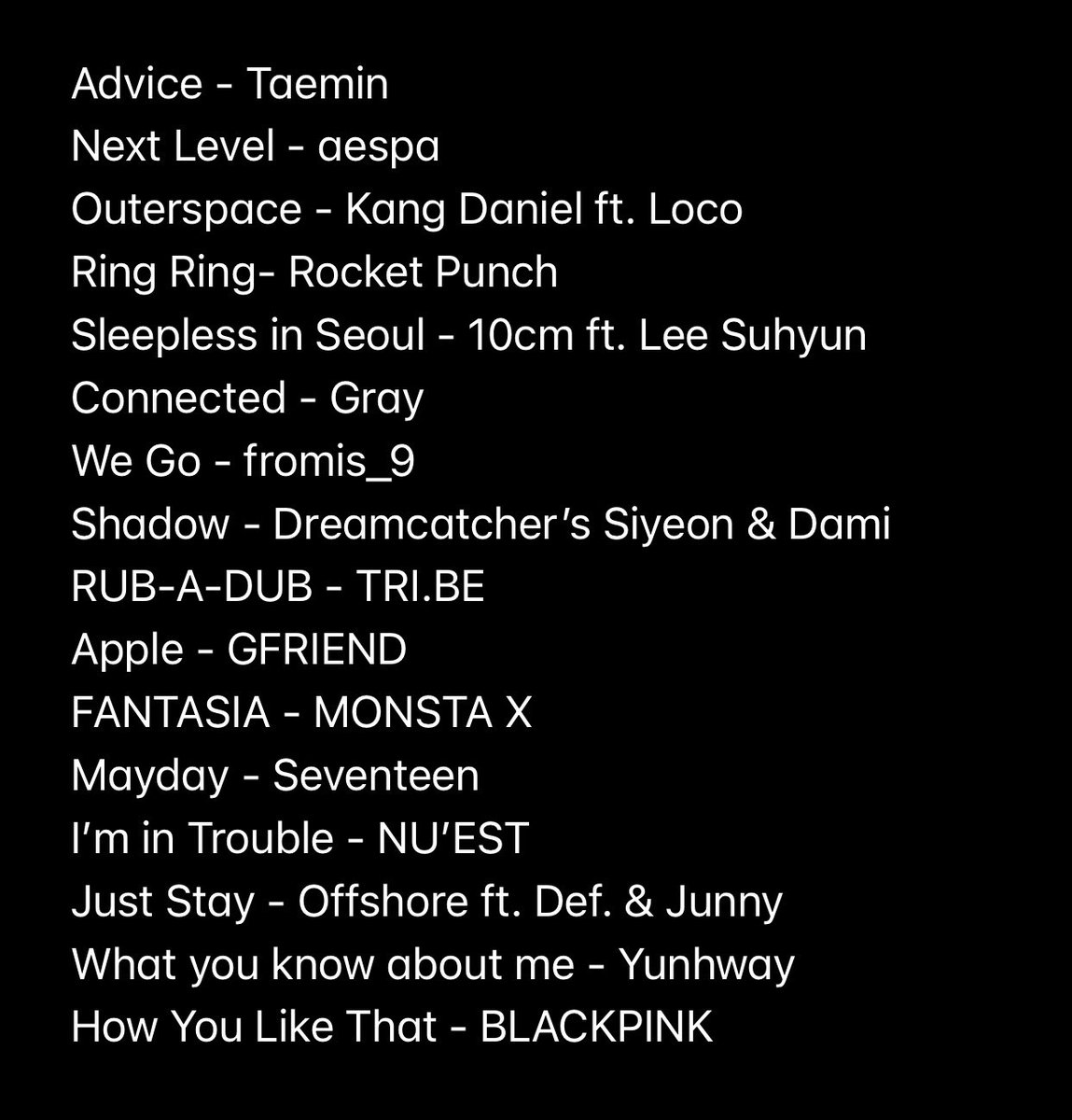 DaebakKRadio's tweet photo. Check out Daebak Korean Radio’s playlist for 5/22/21
#Taemin #aespa #KANGDANIEL #RocketPunch #10cm #LeeSuhyun #Gray #fromis_9 #Dreamcatcher #TRIBE #GRRIEND #MONSTAX #SEVENTEEN #NUEST #OFFSHORE #YUNHWAY #BLACKPINK #KPOP https://t.co/8mnMXMj3CV